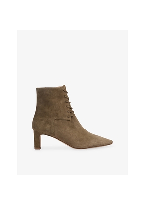 Womens LK Bennett Betty Lace-Up Suede Heeled Boots