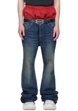Balenciaga Blue & Red Layered Jeans