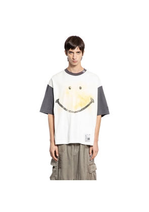 Smiley Face Printed Ringer Tee