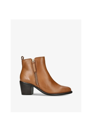 Womens Carvela Secil Side-Zip Heeled Leather Ankle Boots