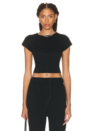 Eterne Short Sleeve Baby Tee in Black - Black. Size L (also in XL, XS).