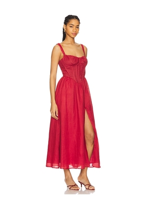 Bardot Esra Midi Dress in Red. Size 2. Also in 4, 6.
