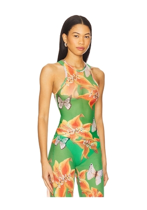 Juliet Johnstone Mesh Tank Top in Green. Size S. Also in L, M, XS.