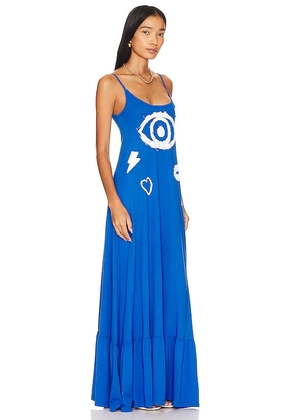 Lauren Moshi Beatrix Painted Evil Eye Dress in Blue. Size M. Also in L, S, XL, XS.
