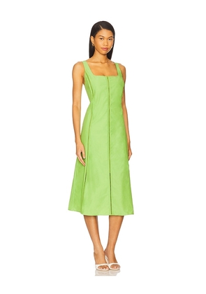 La Ligne Tealength Dress With Trim Detailing in Green. Size L. Also in M, S, XS, XXS.