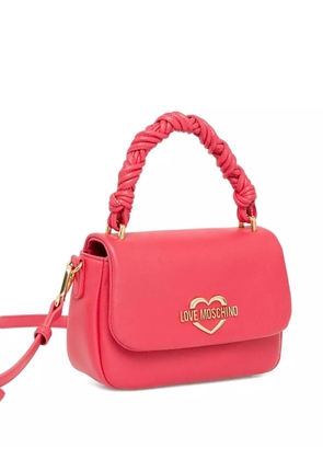 Love Moschino twisted-handle heart-plaque satchel - Pink