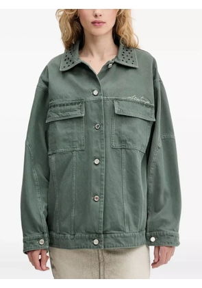 Stine Goya embellished-collar denim jacket - Green