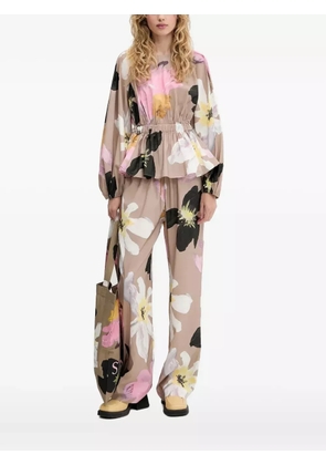Stine Goya floral-print belted blouse - Brown