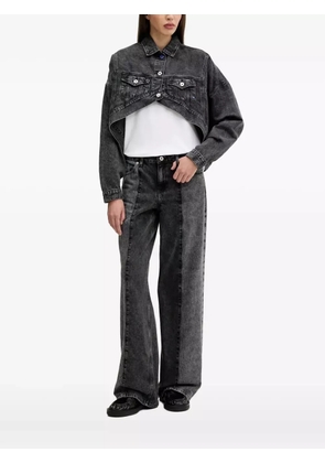 Karl Lagerfeld Jeans asymmetrical cropp denim jacket - Black