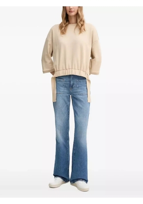 Joop! drawstring-hem three-quarter sleeve sweatshirt - Neutrals