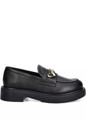 Love Moschino heart platform loafers - Black