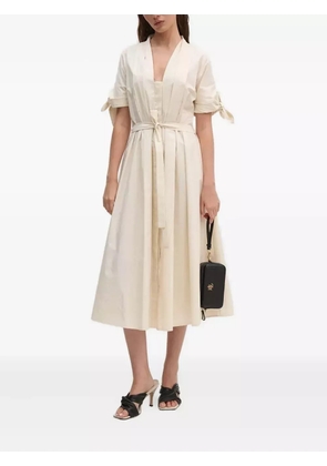 Sandro Ferrone v-neck midi dress - Neutrals