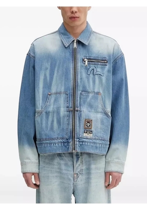 EVISU embossed-logo denim jacket - Blue