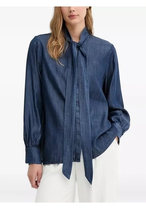 Joop! tie-neck denim shirt - Blue