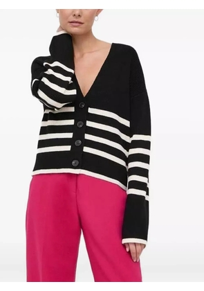 Notes du Nord striped ribbed cardigan - Black