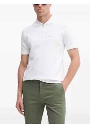 BALR. Q-series zip-neck logo polo shirt - White