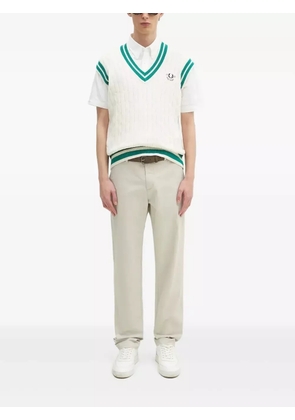 Fred Perry cable-knit V-neck sweater vest - Neutrals