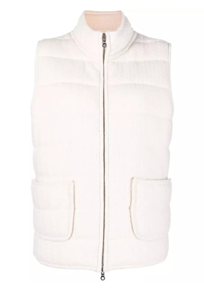 arch4 textured-knit padded gilet jacket - Neutrals