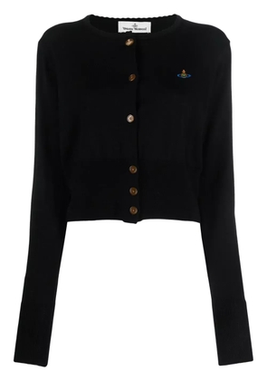 Vivienne Westwood Bea logo-embroidered cropped cardigan - Black