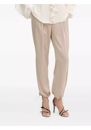 LIU JO elasticated-waistband satin trousers - Neutrals