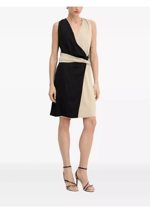 BOSS two-tone wrap mini day dress - Black