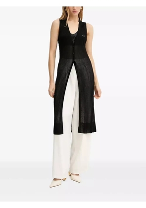 Armani Exchange sleeveless pleated cardigan - Black