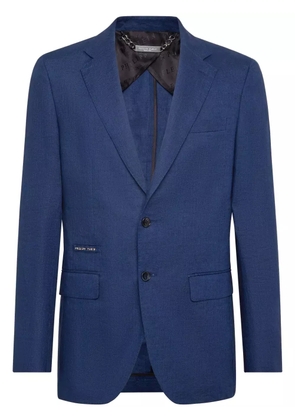Philipp Plein single-breasted linen blazer - Blue