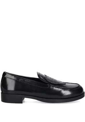 Love Moschino heart logo loafers - Black