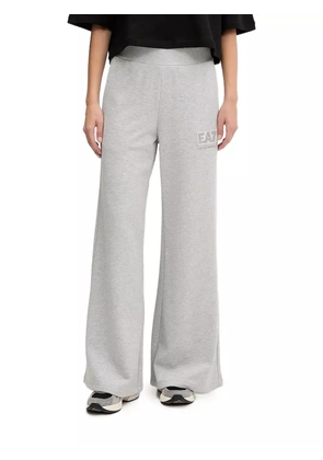 Ea7 Emporio Armani logo-plaque trousers - Grey