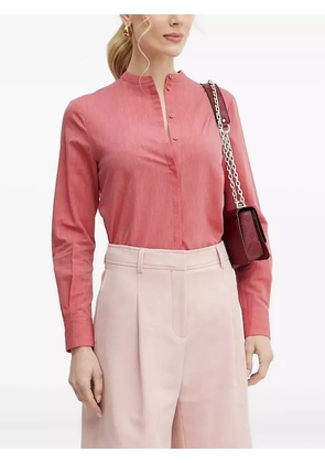 BOSS mandarin-collar long-sleeve shirt - Pink