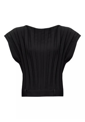 MM6 Maison Margiela pleated short-sleeved top - Black