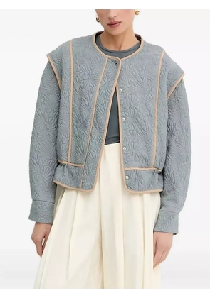 BOSS floral-quilted jacket - Blue