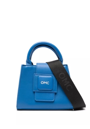 Omc logo-print faux-leather tote bag - Blue