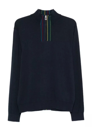 PS Paul Smith stripe-detail zip-neck sweater - Blue