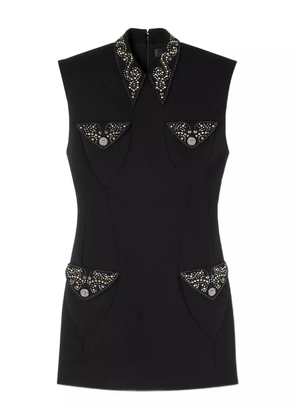 Versace embellished wool mini dress - Black
