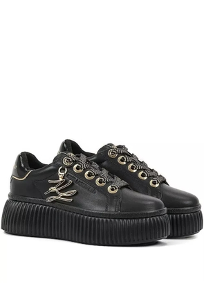 Karl Lagerfeld IKON logo-plaque platform sneakers - Black