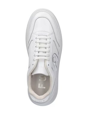 Furla logo-plaque platform sneakers - White