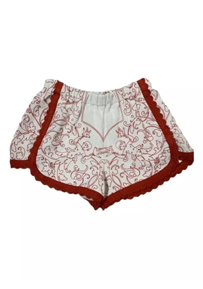 LOT lace-trim shorts - White