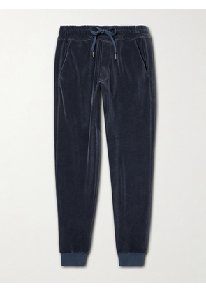 TOM FORD - Tapered Cotton-Blend Jersey Sweatpants - Men - Blue - IT 46