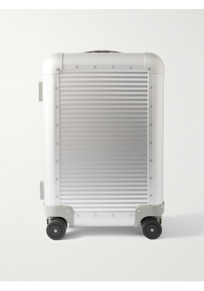 Gucci - FPM Milano Porter Leather and Monogrammed Supreme Coated-Canvas Trimmed Silver-Tone Trolley Suitcase - Men - Silver