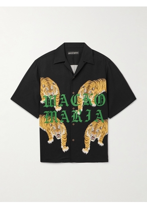 Wacko Maria - Convertible-Collar Printed Recycled-TENCEL™ Shirt - Men - Black - S