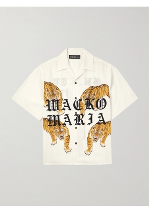 Wacko Maria - Convertible-Collar Logo-Print Recycled-TENCEL™ Shirt - Men - White - S