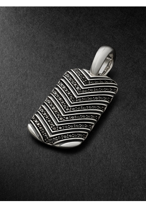 David Yurman - Chevron Tag Sterling Silver Diamond Pendant - Men - Silver