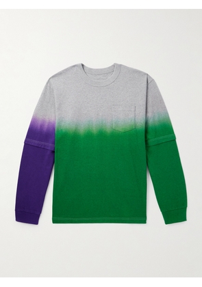 Sacai - Dégradé Organic Cotton-Jersey T-Shirt - Men - Green - 1
