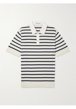 Brunello Cucinelli - Striped cotton polo shirt - Men - Blue - IT 46