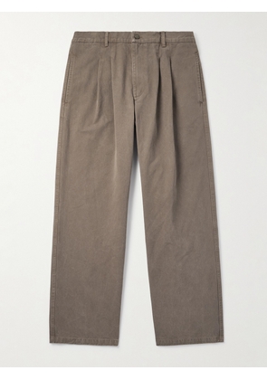 Marant - Kostin Straight-Leg Pleated Cotton-Twill Trousers - Men - Brown - FR 36