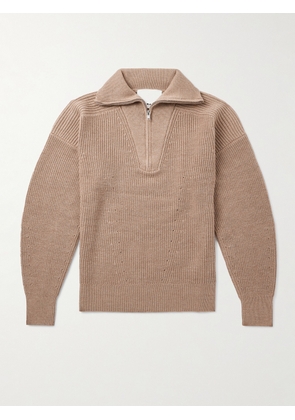 Marant - Benny Ribbed Merino Wool Half-Zip Sweater - Men - Brown - S