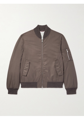 Brunello Cucinelli - Padded Nylon Bomber Jacket - Men - Brown - IT 46