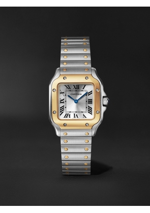 Cartier - Santos de Cartier Small 34.5mm Interchangeable Stainless Steel, 18-Karat Gold and Leather Watch, Ref. No. W2SA0033 - Men - Silver