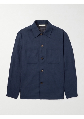 UMIT BENAN - Jerome Linen and Wool-Blend Overshirt - Men - Blue - IT 46